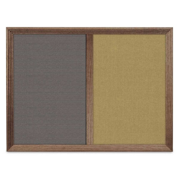 United Visual Products Enclosed Corkboard, 1 Door, 72"x36", 4" Fra, UV3418-BLACK-AMETHY UV3418-BLACK-AMETHY - main